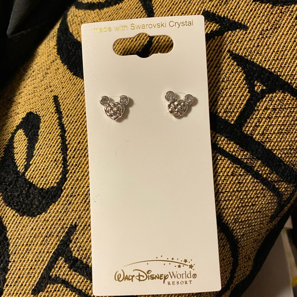 Swarovski silver Disney Mickey Mouse earrings ✨✨